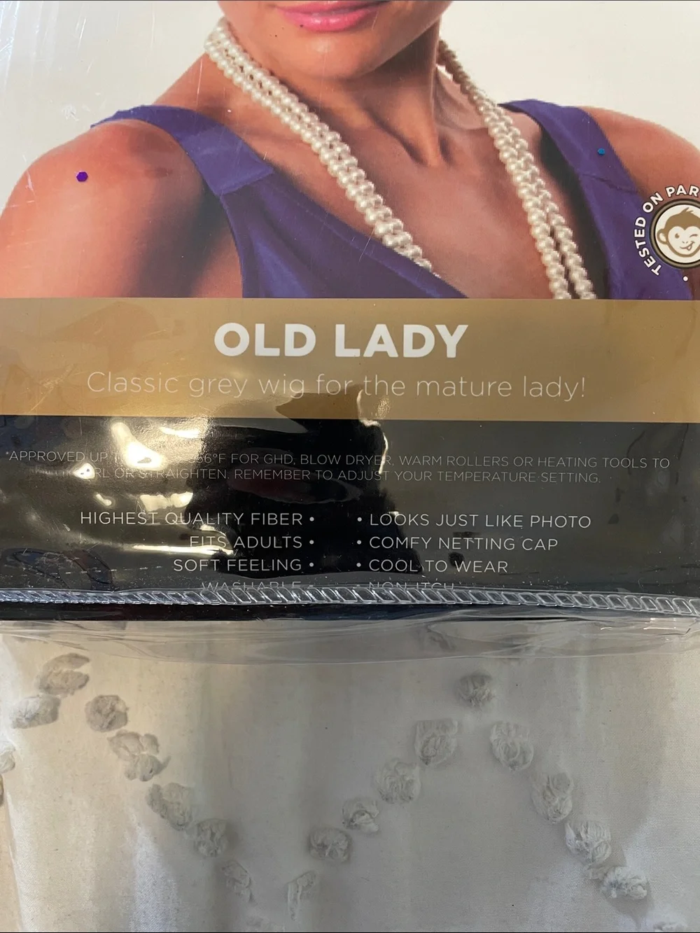 Old Lady Wig Grandma Granny Costume Gray Wigs Queen Elizabeth nwt